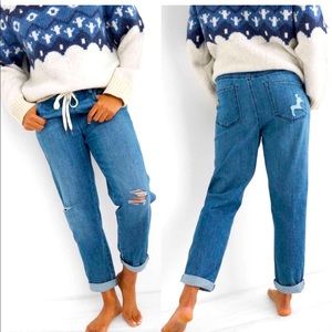Aerie Drawstring Distressed Jeans Size M